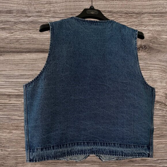 Sports Gallery Vintage 70s Men's Denim Western 100% Cottom Snap front Jean Vest - Picture 2 of 6